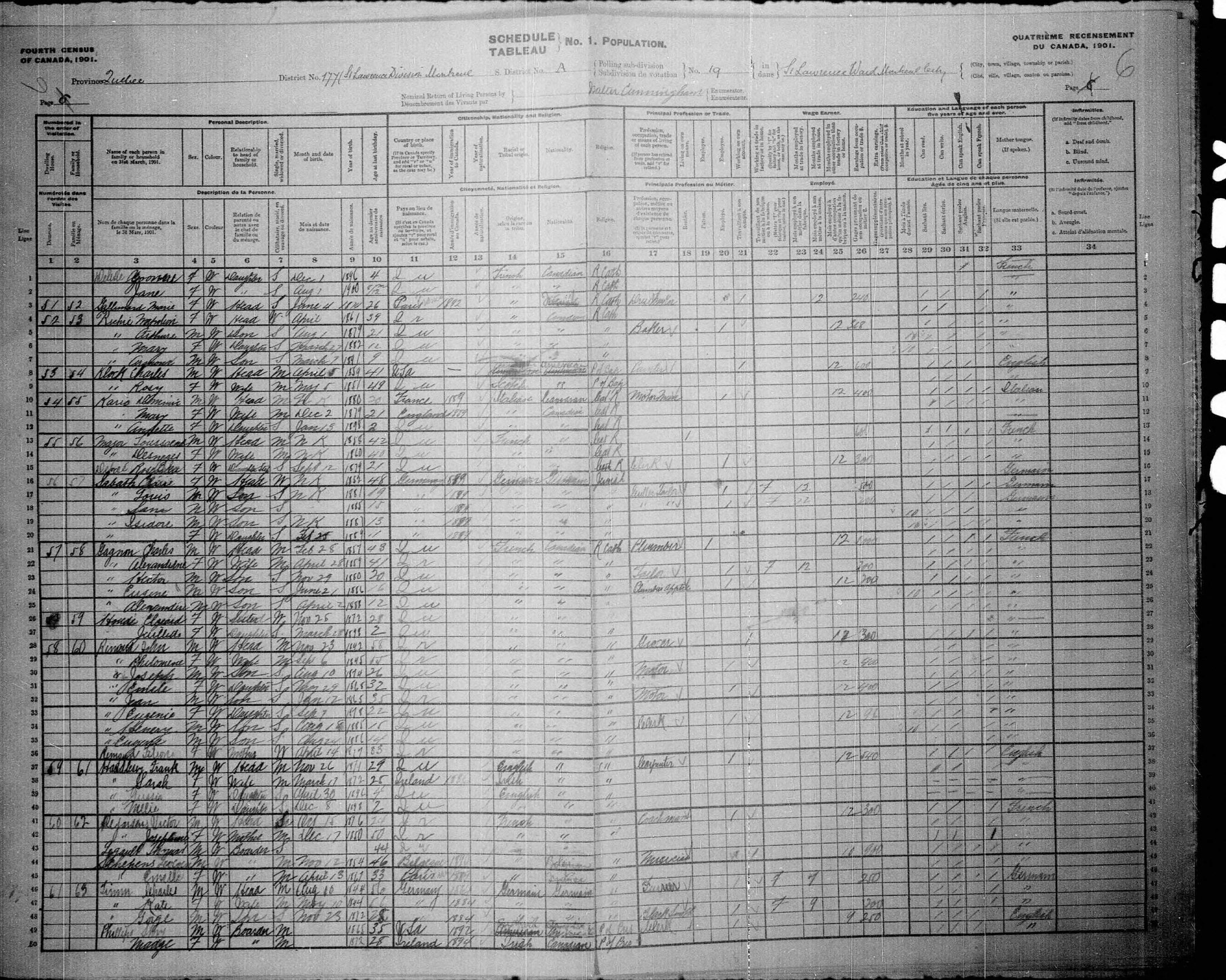 1901 Census Charles Timm and family