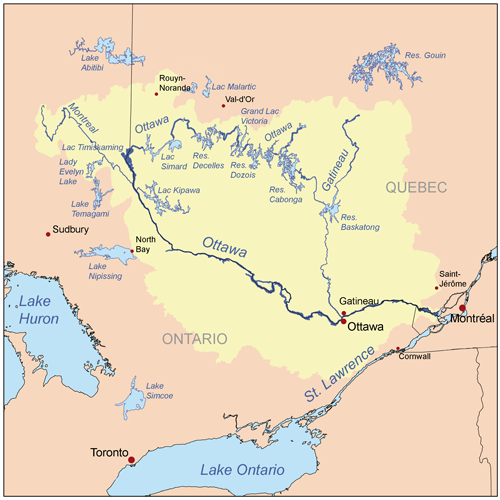 Map of Ottawa River